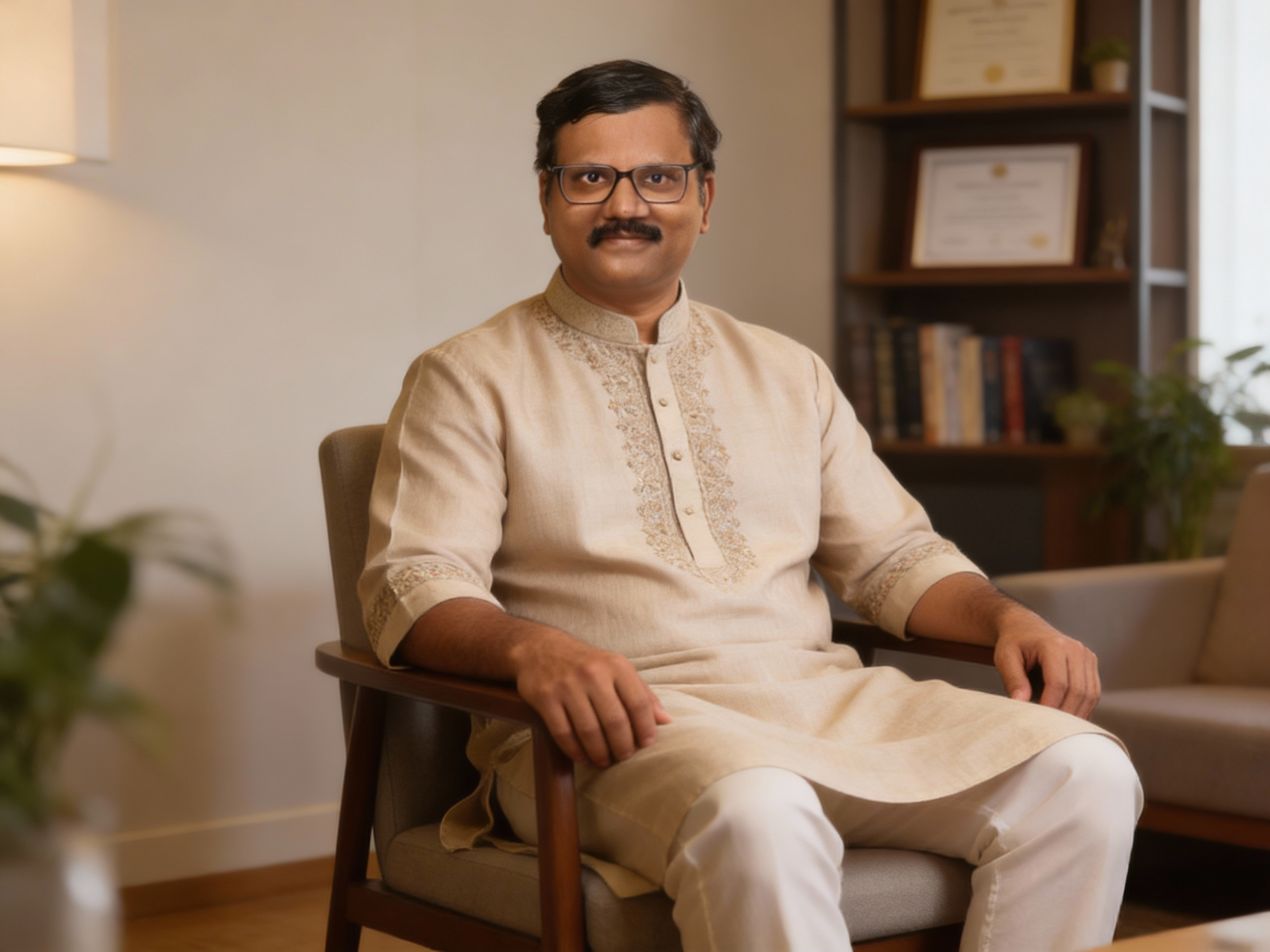 Portrait of Srinivas Saripalli, founder of Humanly You